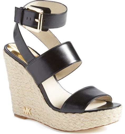 michael michael kors posey ankle strap platform wedge sandals|MICHAEL KORS Gold Posey Wedge Sandals Espadrille Platform .